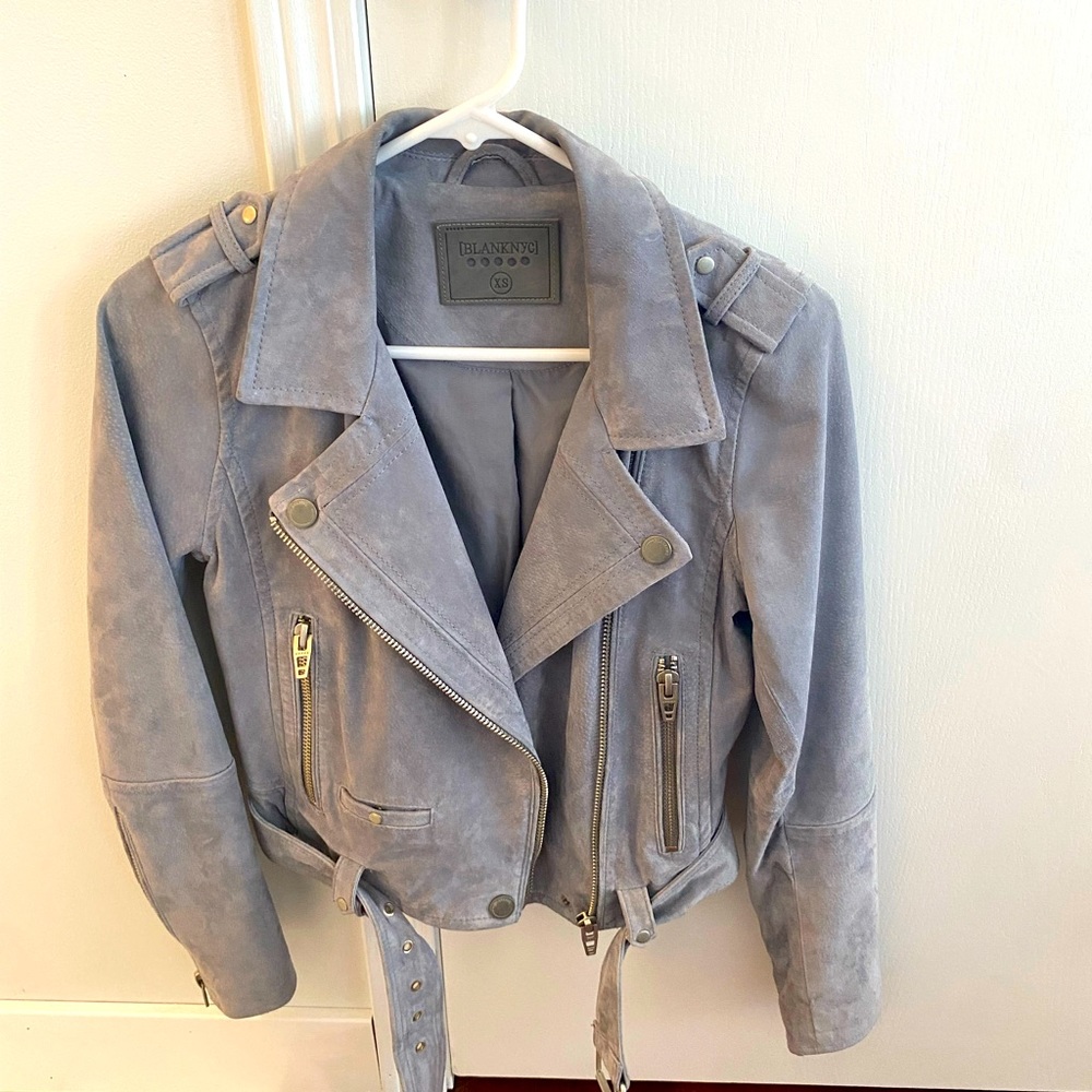 BlankNYC suede gray cropped jacket